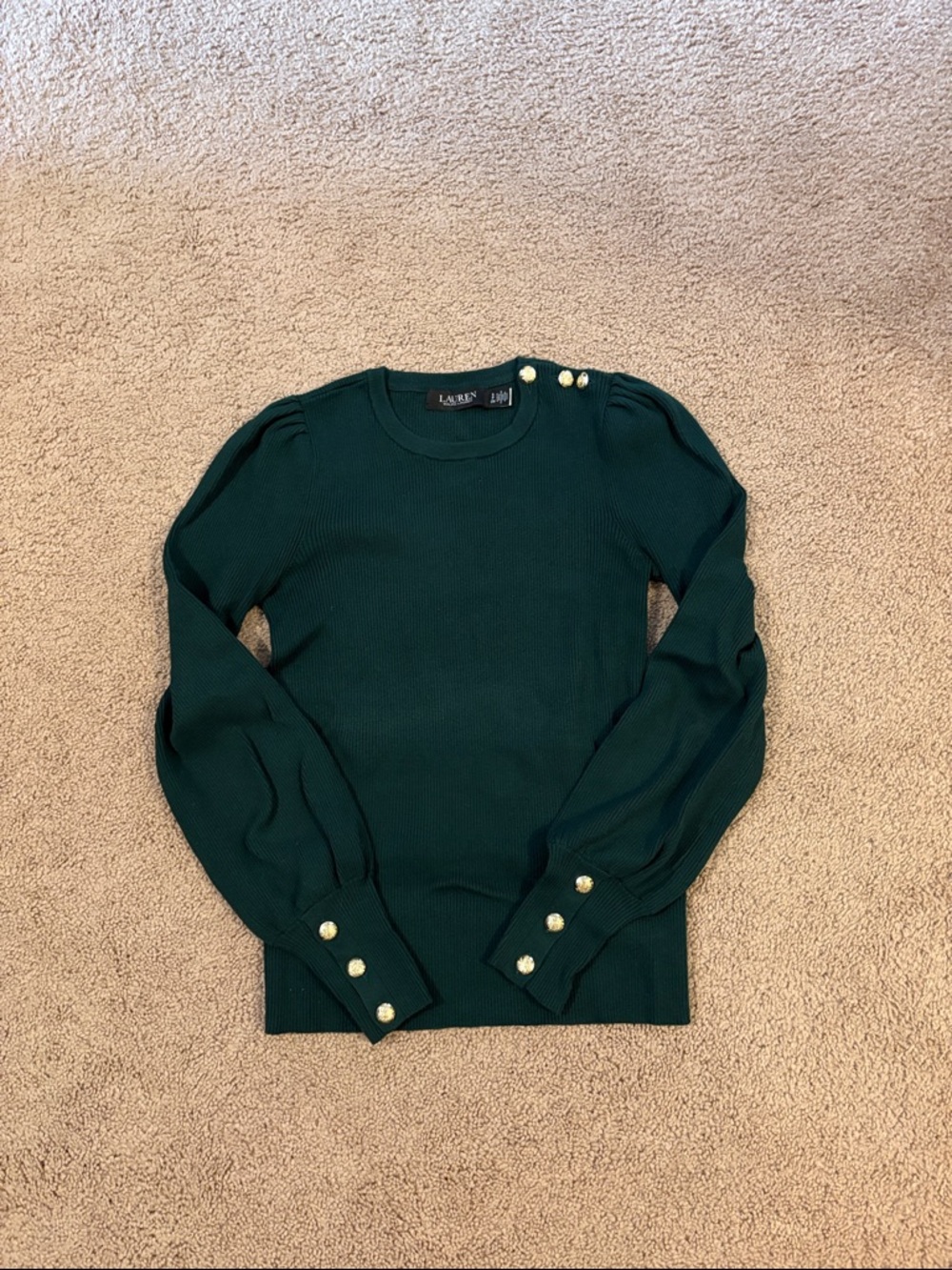 Ralph Lauren Ribbed Button Top